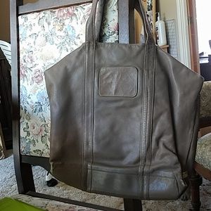 Taupe Leather Tote